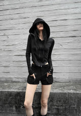 26FW★ SHADOW BUTTON HOODED ZIP-UP