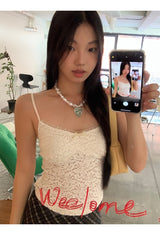 フレンチデザイン レース ノースリーブ Tシャツ