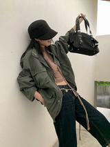 レトロストレートカプリデニムパンツ