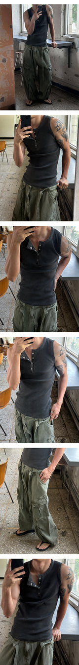 [S/S] Pigment golgi henry neck sleeveless(4color)