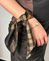 Half&Half Plaid Mini Scarf 45 _ BEIGE