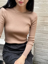 Reble Round Ribbed Long Sleeve Knit