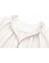 [PRE-FALL] Celie Pearl Trim Balloon Sleeve Zip-Up Blouson Ivory