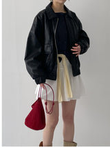 Monet Leather Loose Fit Blouson Jumper