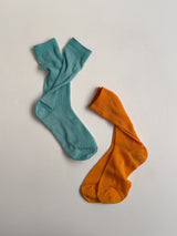 Colored Ribbed See-through Socks