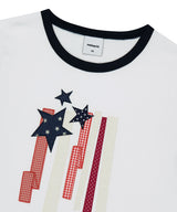 フラッグアップリケリンガークロップTシャツ