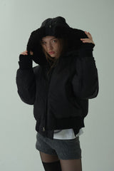 HOODED FLIGHT JUMPER_BLACK