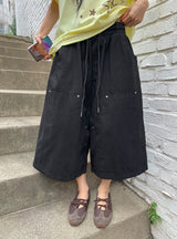 [unisex] Chibi Double Knee Wide Cotton Banding Pants