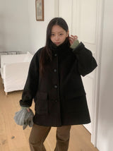 Pulky 2oz Quilted High Neck Half Coat