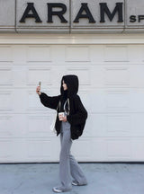 [Bellied made] Movening Color Blocking Two-Way Hooded Zip-up