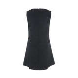 Wool button mini dress 001