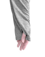 アンバランスネックラインスラッシュカットレイヤードTシャツ(グレー)