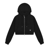 ロゴステッチクロップフードジップアップ【セットアップアイテムあり】