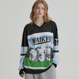 マルチーズアーカイブメッシュジャージー長袖Tシャツ