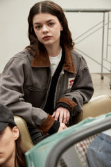 CORDUROY POINT WORK JACKET - DARK BROWN