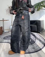 Lowell Layered Cargo Denim Pants