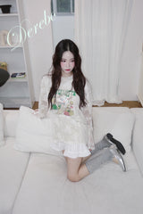 white bow A-line mini skirt