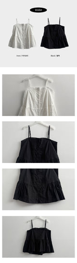 Sugar Lace Pin Tuck Pleated Nash Vest Blouse 