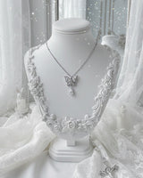 [IDLE Shuhua Necklace] クリスタルバタフライセレナードカラーボーンネックレス