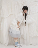 Blooming garden patchwork skirt / ivory