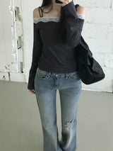 Laura Lace Off-Shoulder T-Shirt (3 colors)