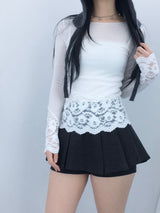 Flower Lace Slim Knit Top
