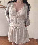 enthea satin v-lace bustier ops