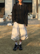 Maze Pintuck Bermuda Pants 3C