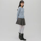 ソフト ストライプド ニット カーディガン (LIGHT BLUE)