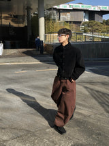 Vibrick Brown Balloon Wide Pants