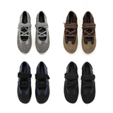 Tender 0003. コンビレースアップフラットシューズ - 3colors
