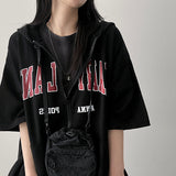 Ike Oversized Fit Short-Sleeved Hooded Zip-Up