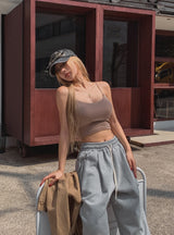 [U-BASIC] Ainey Back Crop Ribbed Sleeveless