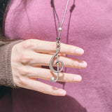 music note necklace silver
