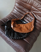 Punching Half Moon Round Shoulder Bag