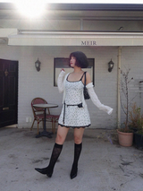 チェックシースルーニーソックス (IVORY, BLACK 2COLORS!)