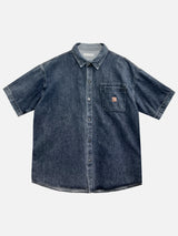  Loose Patch Washed Half Shirt 2C
