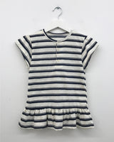 Fore Striped Shirred T-shirt (2color)