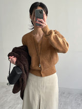 Tori Angora V-Neck Crop Cardigan