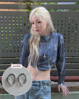 [Aespa Winter, Karina Piercing] Knotted Oval Ring Piercing - Silver Color