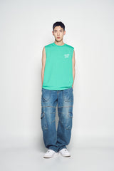 25SS SCRIPT LOGO OUTLINE SLEEVELESS LIGHT GREEN