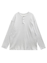 シンプルラインヘンリーネックロングスリーブ3C