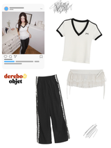 Black lace line sweatpants