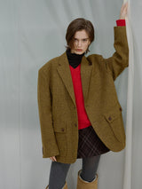 へリンボーンジャケット (ブラウン)