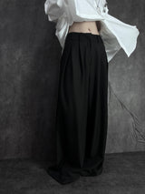 double-pleated long wide slacks