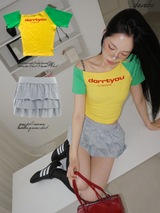 レモネードアンバランスオフショルダーショートスリーブTシャツ