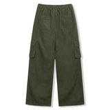 カーゴ ドローストリング ワイド コットン パンツ(khaki)