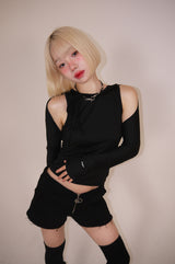 ネックストラップTシャツ_BLACK