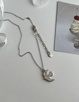 brd Lovely Bird Stainless Steel Lucky New Long Beads Layered Coin Luck Necklace