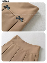 Bow Pleats A-line Skirt